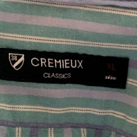 Cremeieux Mens XL Long Sleeve Striped Button Down Multicolor Shirt All Cotton - Picture 4 of 5